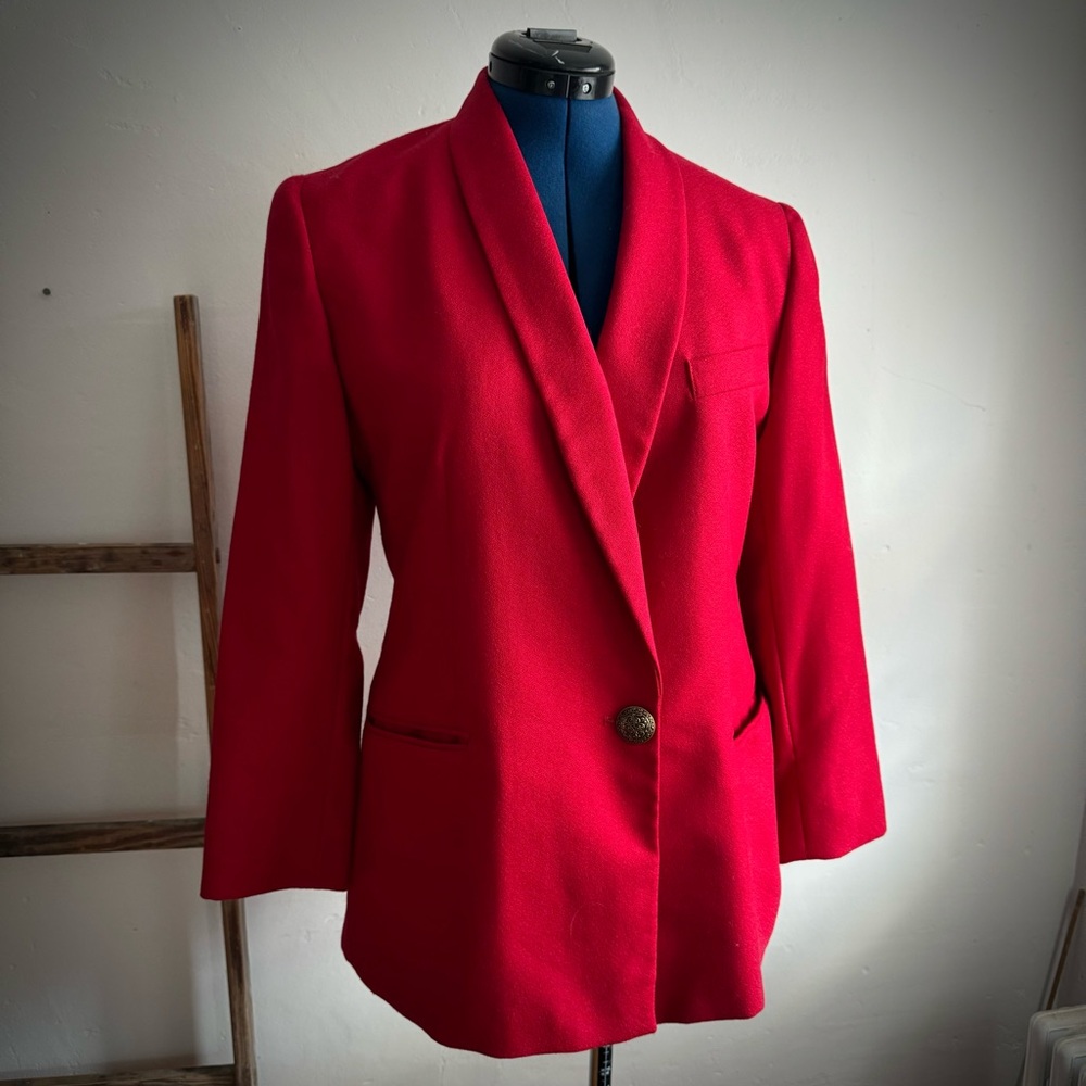 Georgio Saint Angelo Vintage Cherry Red Wool Blazer